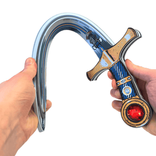 Liontouch Sword - Mystery Knight
Decorative curved weapon held by two hands on a transparent background