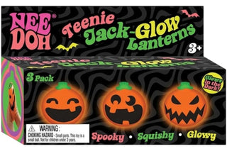 Schylling NeeDoh Teenie Jack Glow Lantern squishy fidget toy pack with glow-in-the-dark jack-o'-lanterns for kids' toys.