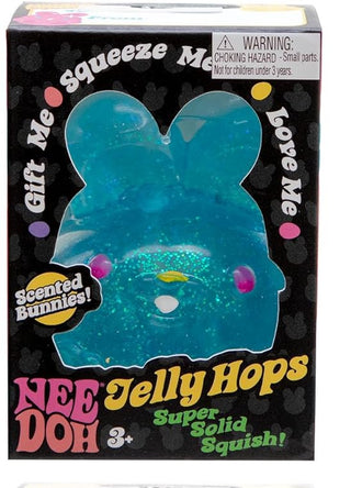 NeeDoh Jelly Hops 
Three packages of Jelly Hops with different colored bunnies on a white background.