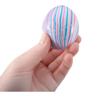 Schylling NeeDoh Swirlie Eggs toys with colorful, swirled plastic eggs showing their vibrant, playful design and texture.