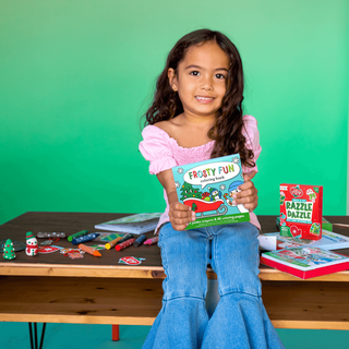 Ooly Carry-Along! Frosty Fun coloring book and crayon set with 10 crayons for creative activities