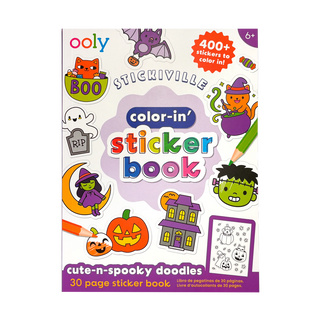 Ooly Stickiville Color-In' Sticker Book - Cute-N-Spooky Doodles