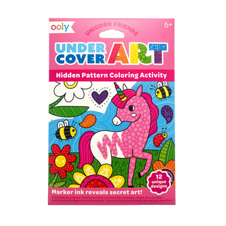 OOLY Undercover Art Hidden Pattern Coloring Activity Art Cards Unicorn Friends packaging front