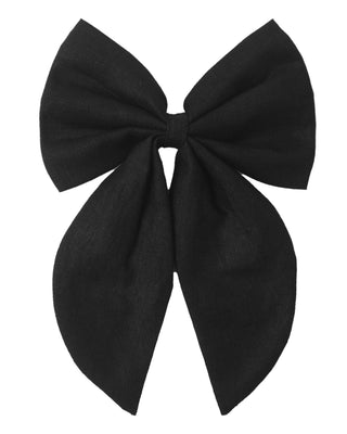 Black oversized bow hair accessory by Rylee & Cru, stylishly designed for a chic look.