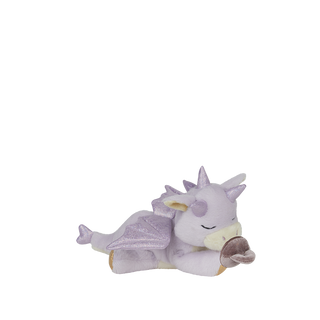 Olli Ella Binky Dragon - Misty
Plush dragon toy with purple wings and a white body on a white background
