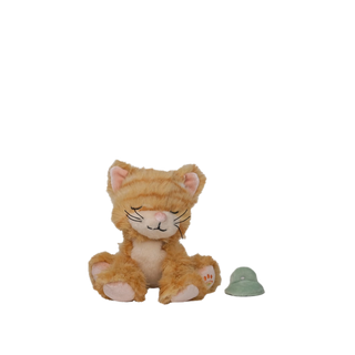 Olli Ella Binky Kitten Koda - Ginger
Plush cat toy with a green hat on a white background