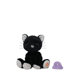 Olli Ella Binky Kitten Koko - Black
Black cat plush toy with a purple hat on a transparent background