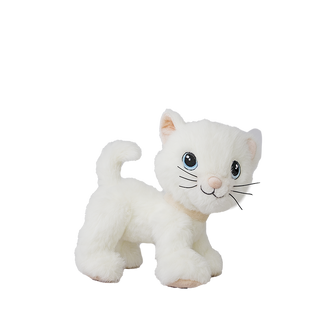Olli Ella Dinkums Cat Lux - White 
White plush cat toy on a white background