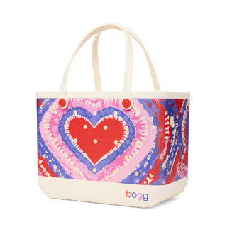 Original Bogg® Bag - In Love With Bogg - Bouy Red
Tote bag with tie-dye pattern and red heart design on a white background