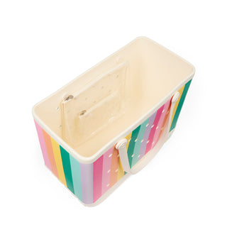 Original Bogg® Bag - Liquid Sunshine - Color Burst
Rectangular storage basket with pastel striped design on a white background
