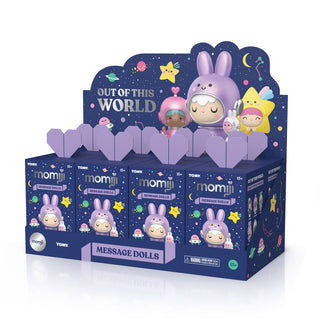 Tomy Momiji Out of This World stuffed animal doll from the blind box collection, featuring a colorful, space-themed design.