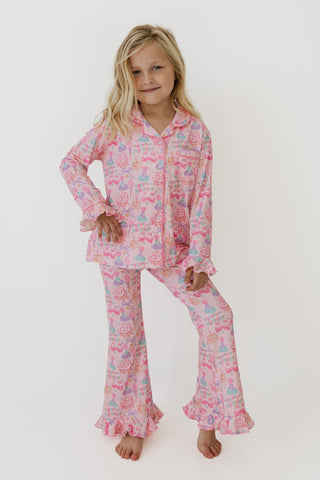 In My Jammers Girl's Long Sleeve Ruffle Flare Set - Birthday Girl