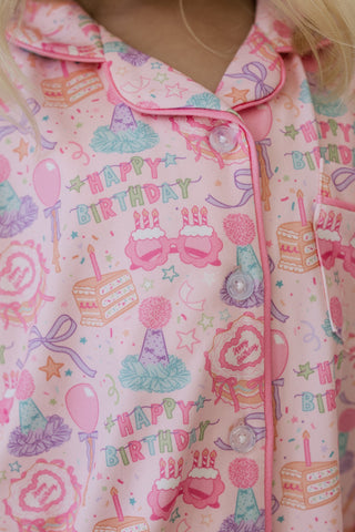 In My Jammers Girl's Long Sleeve Ruffle Flare Set - Birthday Girl