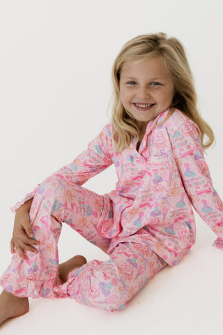 In My Jammers Girl's Long Sleeve Ruffle Flare Set - Birthday Girl