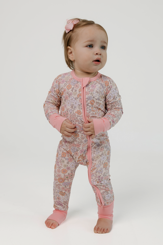 In My Jammers Zipper Romper - Poppy Floral