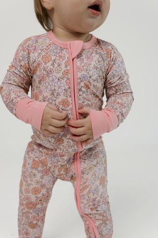 In My Jammers Zipper Romper - Poppy Floral