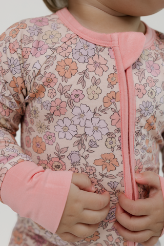 In My Jammers Zipper Romper - Poppy Floral