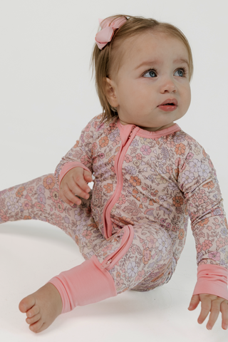 In My Jammers Zipper Romper - Poppy Floral