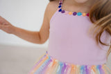 Petite Hailey Shine Smile Tutu Dress - Purple