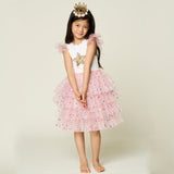 Petite Hailey Leah Layered Tutu Dress - Star Peach