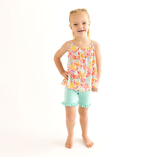 Posh Peanut Sandy Spaghetti Top & Ruffled Short Set, Posh Peanut, Posh Peanut, Posh Peanut Spaghetti Top & Ruffled Short Set, PPSS23, Sandy, Spaghetti Top & Ruffled Short Set, 2pc Set - Basic