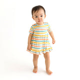 Posh Peanut Popsicle Stripe Short Sleeve Ruffled Bodysuit Dress, Posh Peanut, cf-size-12-18-months, cf-size-3-6-months, cf-size-6-12-months, cf-type-dress, cf-vendor-posh-peanut, Popsicle, Po