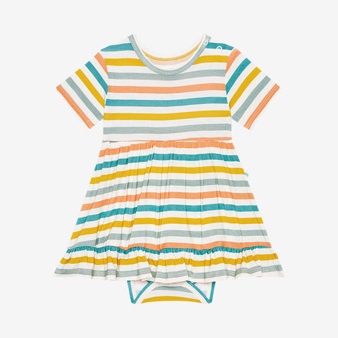 Posh Peanut Popsicle Stripe Short Sleeve Ruffled Bodysuit Dress, Posh Peanut, cf-size-12-18-months, cf-size-3-6-months, cf-size-6-12-months, cf-type-dress, cf-vendor-posh-peanut, Popsicle, Po
