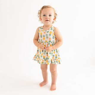 Posh Peanut McGuire Racerback Twirl Bodysuit Dress, Posh Peanut, cf-size-18-24-months, cf-type-dress, cf-vendor-posh-peanut, McGuire, Pineapple, Posh Peanut, Posh Peanut Racerback Twirl Bodys