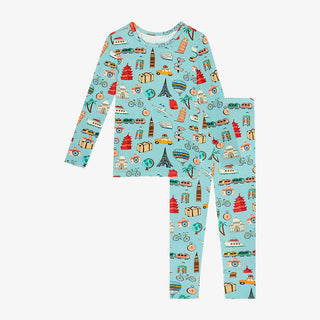 Posh Peanut Around the World L/S Basic Loungewear, Posh Peanut, Around the World, cf-size-7y-8y, cf-type-pajama-set, cf-vendor-posh-peanut, Pajama, Pajamas, Posh Peanut, Posh Peanut L/S Basic