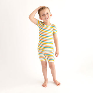 Posh Peanut Popsicle Stripe Basic Short Sleeve & Short Length Pajama, Posh Peanut, cf-size-2t, cf-size-5t-6t, cf-size-7y-8y, cf-type-pajama-set, cf-vendor-posh-peanut, Pajama, Pajamas, Popsic