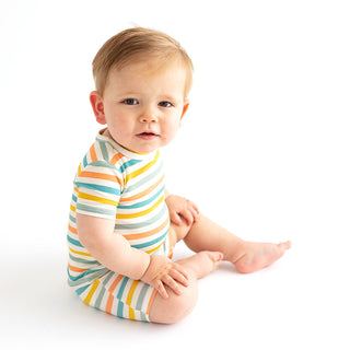 Posh Peanut Popsicle Stripe Basic Short Sleeve & Short Length Pajama, Posh Peanut, cf-size-2t, cf-size-5t-6t, cf-size-7y-8y, cf-type-pajama-set, cf-vendor-posh-peanut, Pajama, Pajamas, Popsic