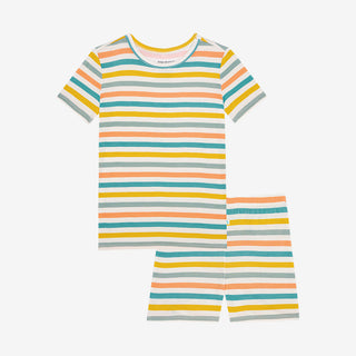 Posh Peanut Popsicle Stripe Basic Short Sleeve & Short Length Pajama, Posh Peanut, cf-size-2t, cf-size-5t-6t, cf-size-7y-8y, cf-type-pajama-set, cf-vendor-posh-peanut, Pajama, Pajamas, Popsic