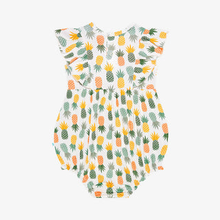 Posh Peanut McGuire Flutter Sleeve Bubble Romper, Posh Peanut, cf-size-18-24-months, cf-size-3-6-months, cf-type-romper, cf-vendor-posh-peanut, Flutter Sleeve Bubble Romper, McGuire, Pineappl