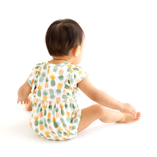 Posh Peanut McGuire Flutter Sleeve Bubble Romper, Posh Peanut, cf-size-18-24-months, cf-size-3-6-months, cf-type-romper, cf-vendor-posh-peanut, Flutter Sleeve Bubble Romper, McGuire, Pineappl