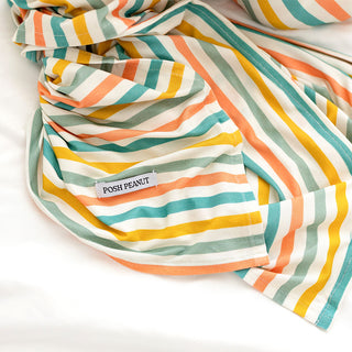 Posh Peanut Popsicle Stripe Swaddle & Beanie Set, Posh Peanut, cf-type-swaddle-&-beanie-set, cf-vendor-posh-peanut, Popsicle Stripe, Posh Peanut, Posh Peanut Infant Swaddle & Beanie Set, Posh