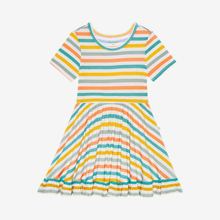 Posh Peanut Popsicle Stripe Short Sleeve Ruffled Twirl Dress, Posh Peanut, cf-size-2t, cf-type-dress, cf-vendor-posh-peanut, Popsicle, Popsicle Stripe, Posh Peanut, Posh Peanut Short Sleeve R