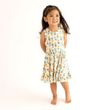 Posh Peanut McGuire Racerback Ruffled Twirl Dress, Posh Peanut, cf-size-3t-4t, cf-type-dress, cf-vendor-posh-peanut, McGuire, Pineapple, Posh Peanut, Posh Peanut Twirl Dress, PPSS23, Racerbac
