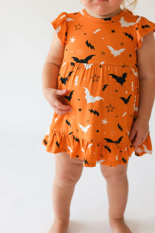 Posh Peanut Hendrix Capsleeve Ruffled Bodysuit Dress