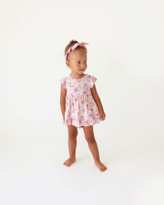 Posh Peanut London Capsleeve Ruffled Bodysuit Dress