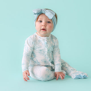 Posh Peanut Charlotte Anne Ruffled Zippered Footie