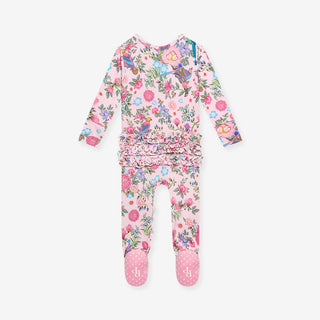 Posh Peanut Christine Ruffled Zippered Footie
