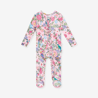 Posh Peanut Christine Ruffled Zippered Footie