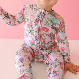 Posh Peanut Christine Ruffled Zippered Footie