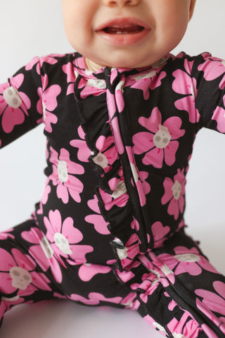Posh Peanut Winifred Ruffled Zippered Footie