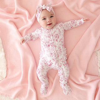 Posh Peanut Jolene Footie Ruffled Zippered One Piece