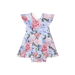 Posh Peanut Tie Back Ruffled Bodysuit Dress - Marion