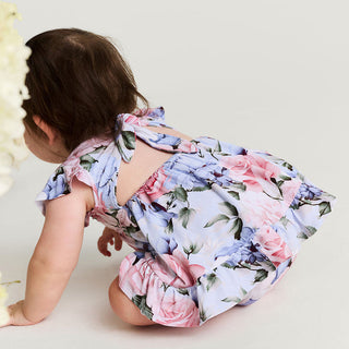 Posh Peanut Tie Back Ruffled Bodysuit Dress - Marion