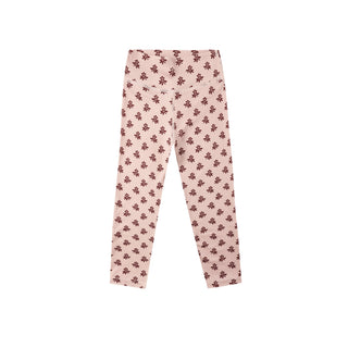 Play by Rylee & Cru Basic Legging - Blush Fleur Pink leggings with a subtle pattern on a white background