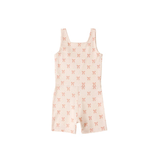 Pink Play by Rylee & Cru Malibu Bodysuit leotard with bow details, featuring a soft fabric and stylish design for children.