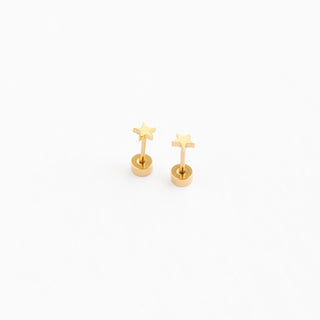 Pip Pop Post Earrings - Mini Star Stud
Mini Star Stud
Gold star-shaped earrings on a white background
